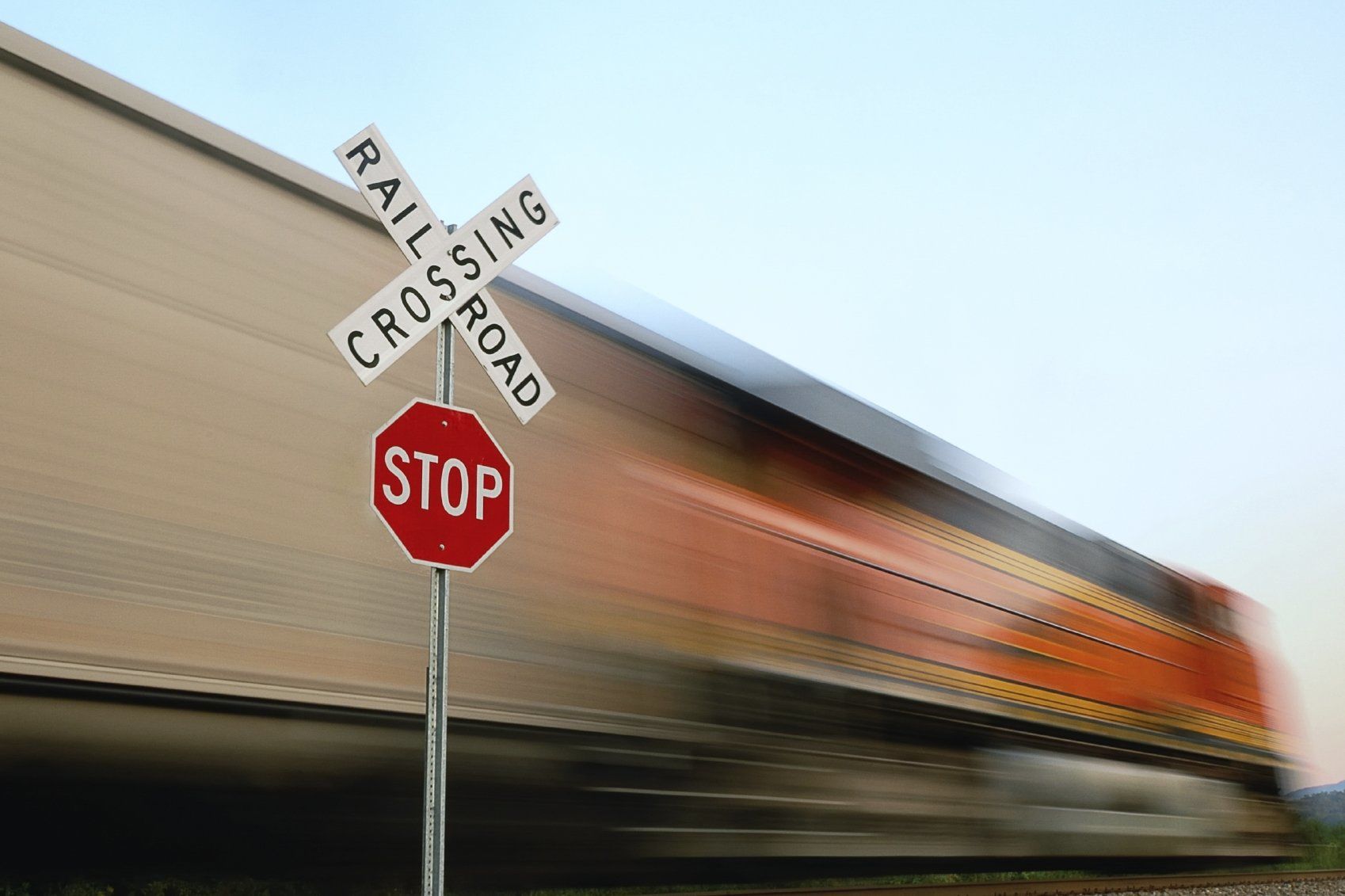 Photo of a train driving